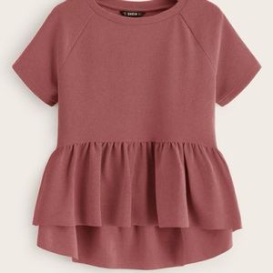 Rust rose peplum top
